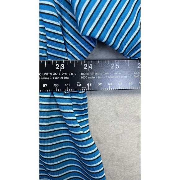 PGA TOUR Polo Shirt Mens 2XL Blue Striped Performance Golf Short Sleeve Stretch‎ - Picture 4 of 7